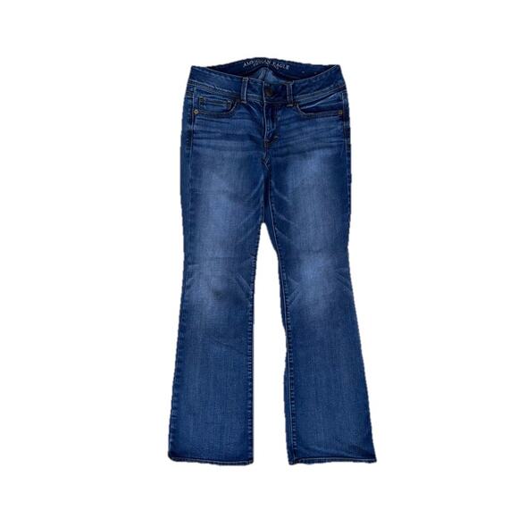 American Eagle Kick Boot Jeans Womens Size 6 Short Denim Bootcut Y2K Low Rise - Picture 1 of 8